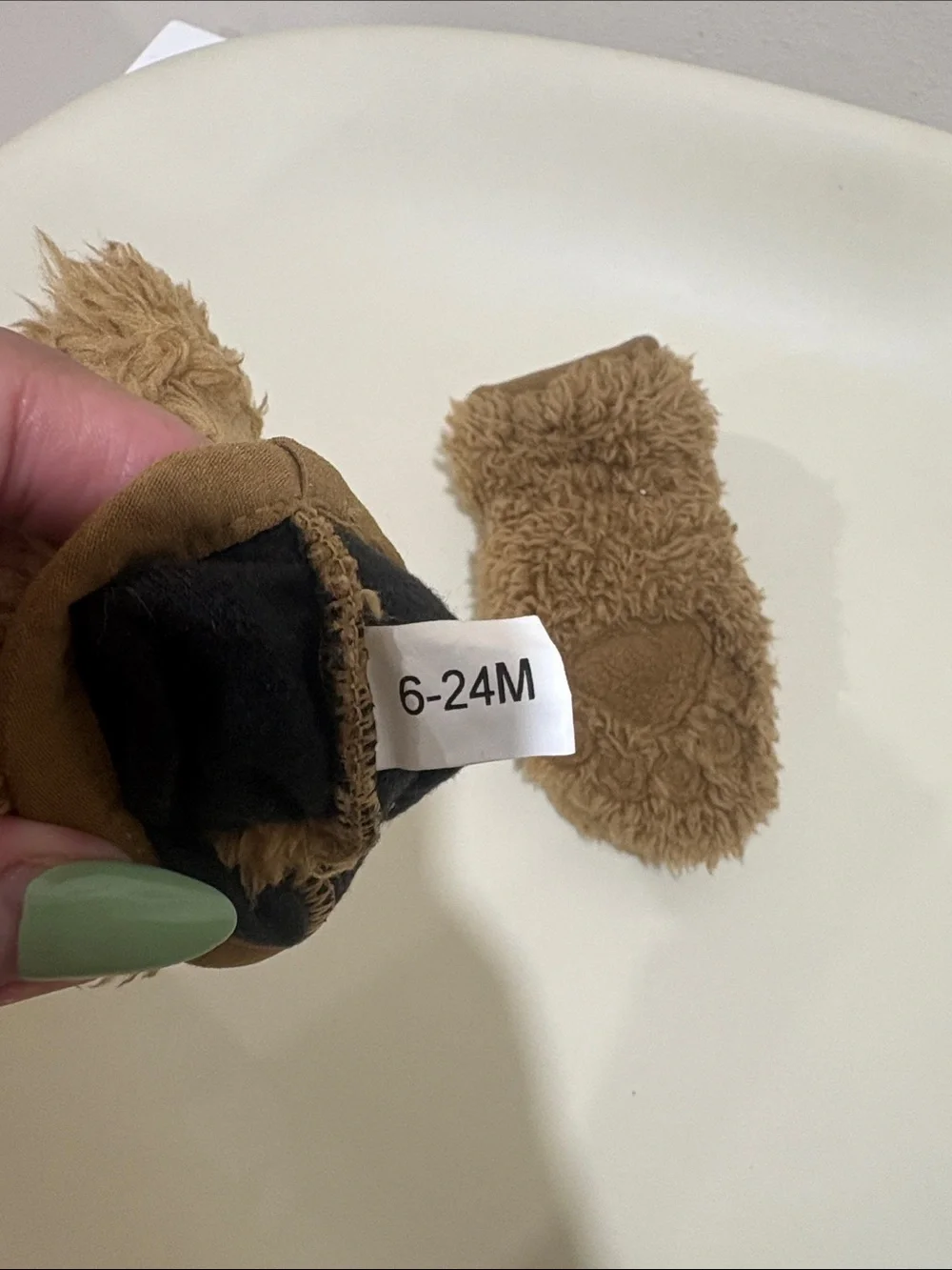 The North Face Kids Fuzzy Mittens in Tan